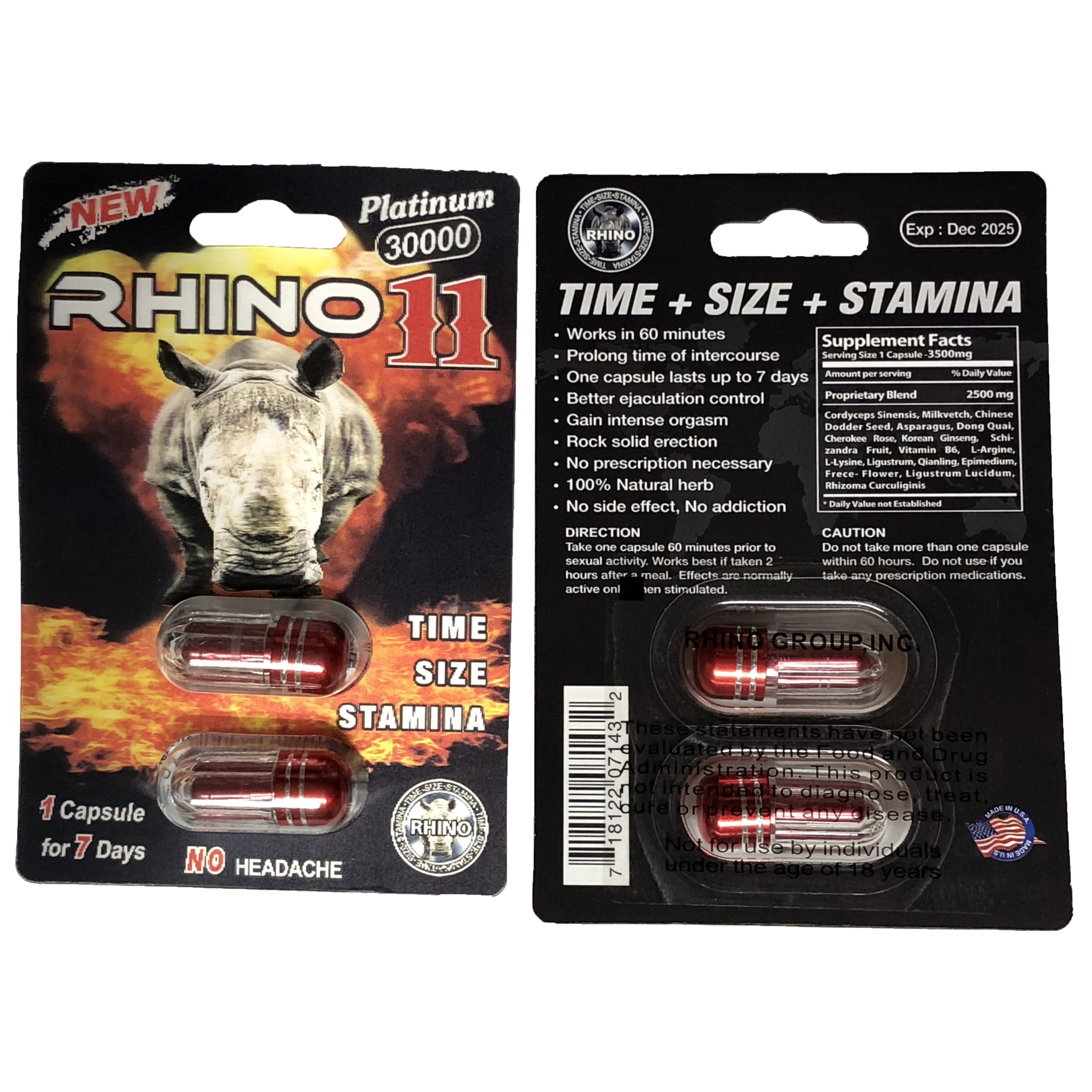 Rhino 11 30000 6 Pill Pack - Image 2